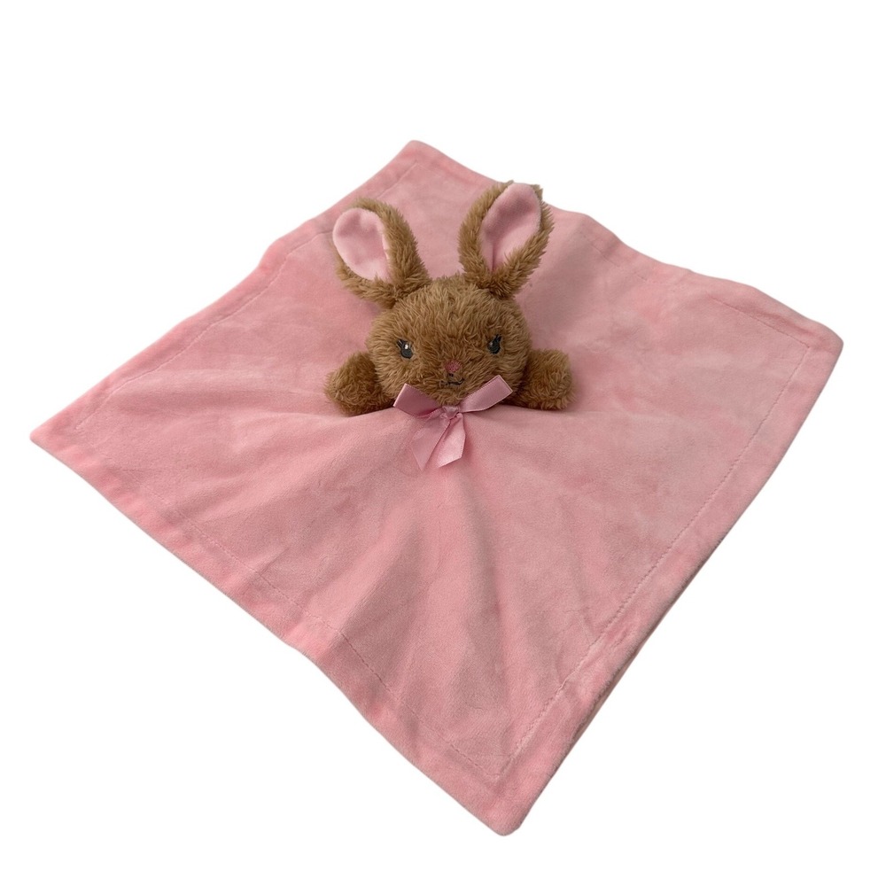 MTY International‎ Bunny Lovey Security Blanket Pink Brown Plush Stuffed Animal